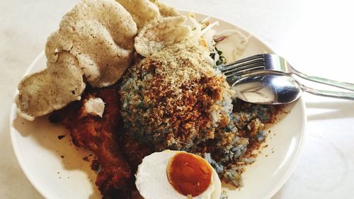 Close-up of bread in plate