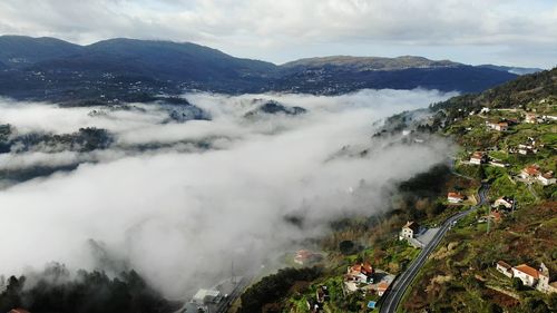 Scenic view of mountains against sky