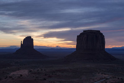 Rock formations at sunset