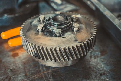 Close-up of machine part