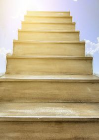 Low angle view of staircase against sky