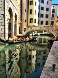 View of boats in canal