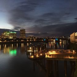 Illuminated city at night