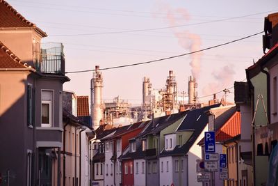 Low angle view of buildings against sky