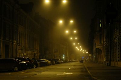 Illuminated city at night