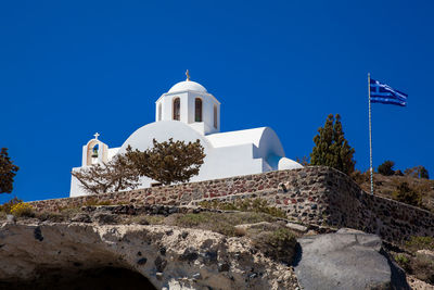 Church of saint mark located next to the hiking path between fira and oia in santorini island