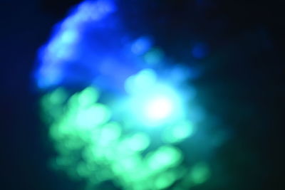 Defocused image of illuminated lights at night