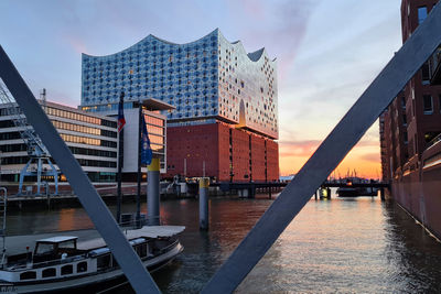 Hamburg elbphilharmony seen from the speicherstadt