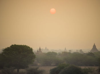 View of temple against sky during sunset