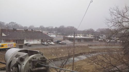 View of buildings in winter