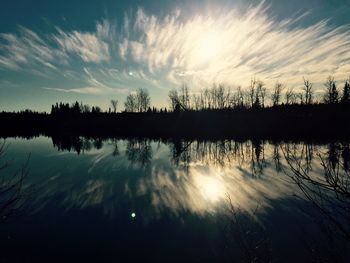 Sunset over lake