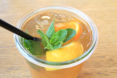 Close-up of drink on table