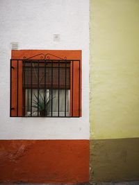 Closed door of building