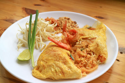 Close-up of food in plate on table