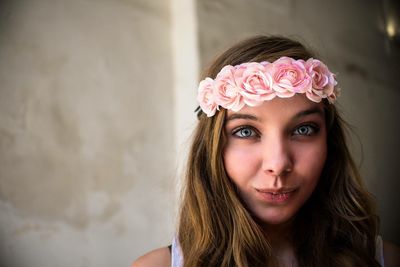 Close-up portrait of a smiling girl