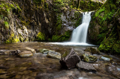 Scenic view of waterfall