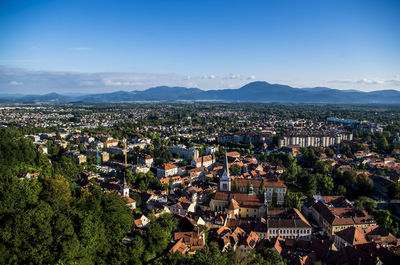 High angle view of cityscape