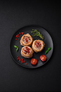 High angle view of food on table