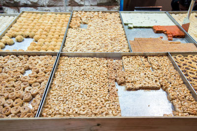 Cashew nuts and turkish delights in the bazaar