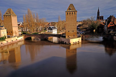 Reflection of buildings in river