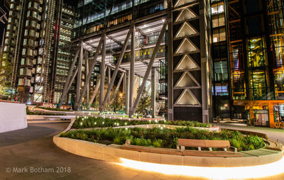 View of illuminated building at night