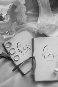 High angle view of heart shapes