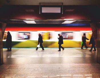Train at subway station