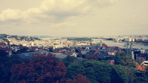 High angle view of city