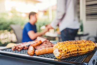 Meat on barbecue grill