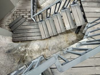 High angle view of staircase