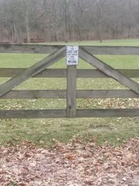 Information sign on field