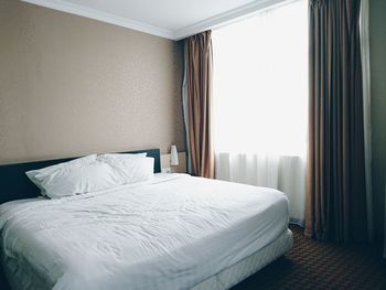 Interior of bedroom in hotel room