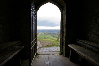 Landscape seen through archway