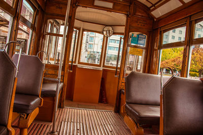 Empty seats in train