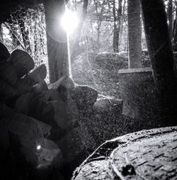 Sunset seen through window