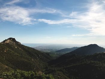 Scenic view of mountains against sky