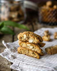 Close-up of cookies on table