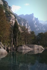 Scenic view of mountains against sky