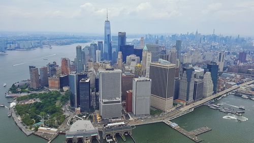 Aerial view of buildings in city