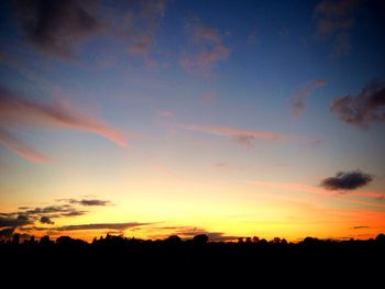 Silhouette of landscape at sunset