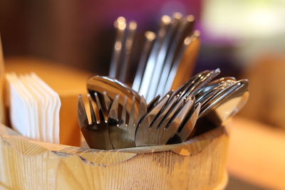 Close-up of bread in container