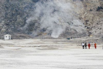 Tourists on mountain