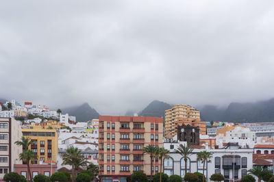 Buildings in city against sky