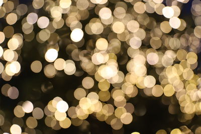 Defocused image of illuminated lights at night