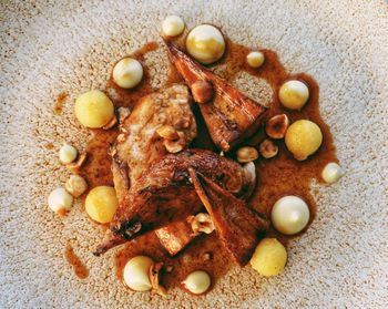 High angle view of eggs