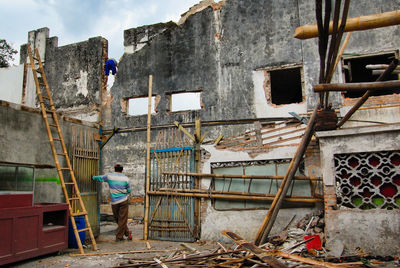 Man working at construction site