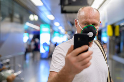 Man using mobile phone