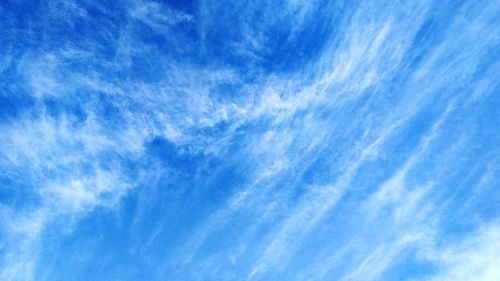 Low angle view of clouds in blue sky