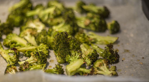 Close-up of pickled broccoli