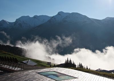 Scenic view of mountains against sky